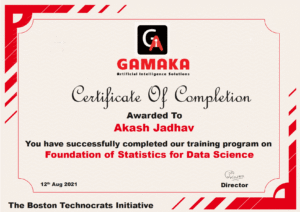 Akash Jadhav - Data Science training in Pune