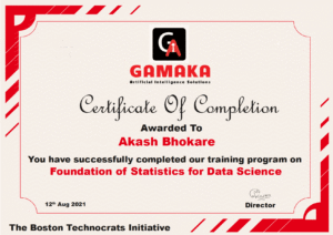 Akash Bhokare - Data Science training in Pune