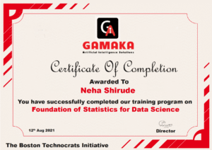 Neha Shirude - Data Science course in Pune