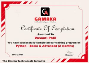 Vasanti Patil - Python course in Pune